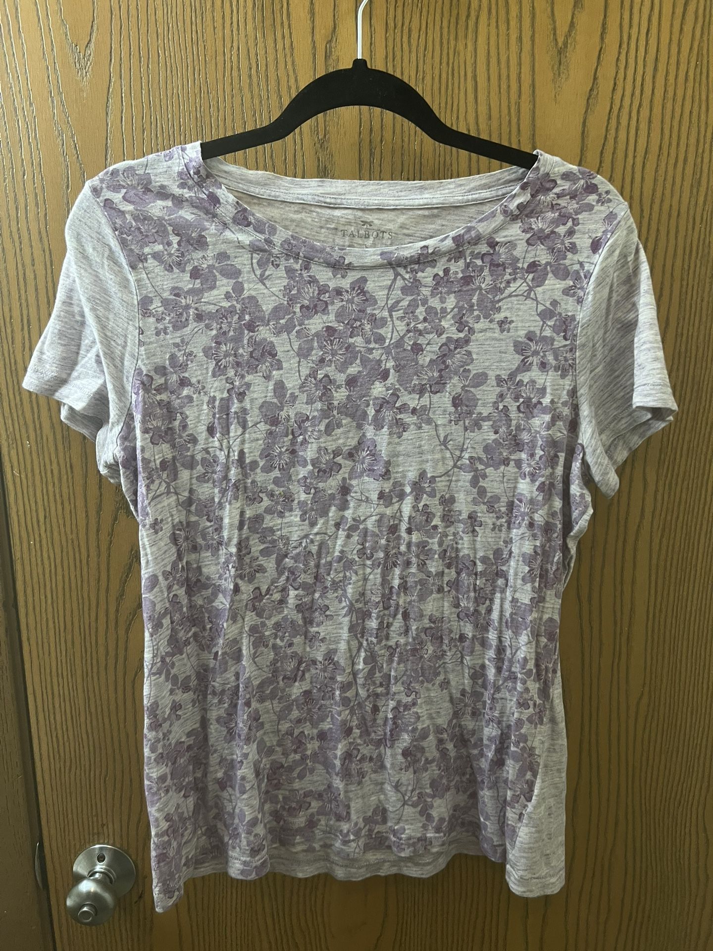 Purple Flower Talbots T Shirt -L (fits Like M)