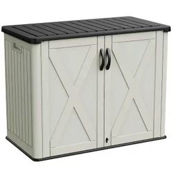 #F 4 ft. x 2.1 ft. 150 Gal. Resin Outdoor Storage Deck Box in Beige $ 120