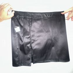 Latex black skirt