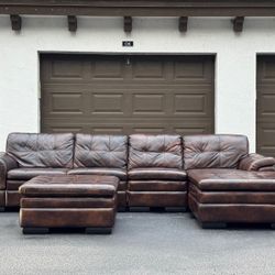 Sectional Couch/Sofa - Brown - Leather - Delivery Available 🚛