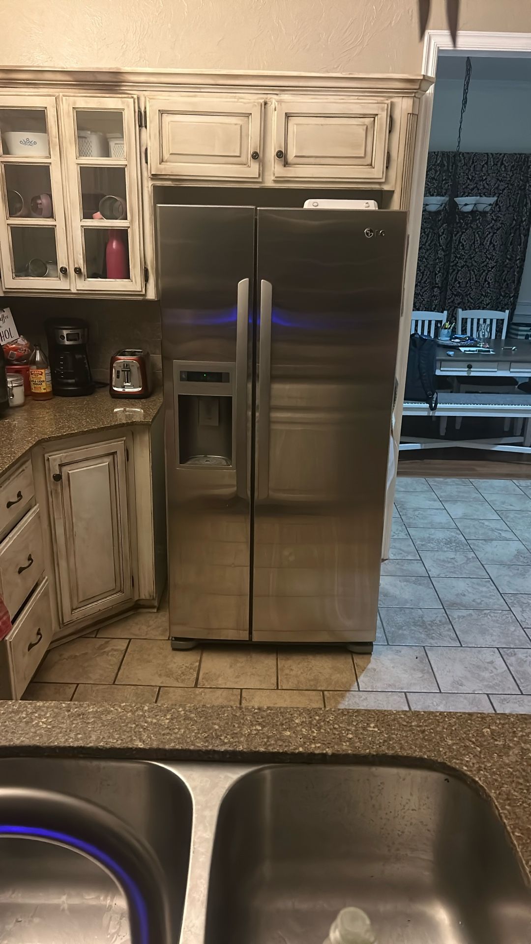 LG Side By Side Freezer And Fridge.