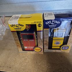 Two Collector Miniture Gas Pumps