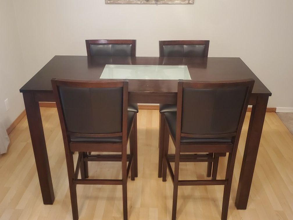 Wood And Leather Kitchen Table