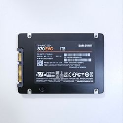 Samsung 870 EVO 1TB SSD Solid State Hard Drive 2.5in SATA III Tested, 100% Life!