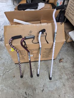 New Walking SticksMen and Women - Stylish Designer Fashionable Walking Canes - Lightweight Aluminum Cool Adjustable Offset Comfort Grip $10 each!