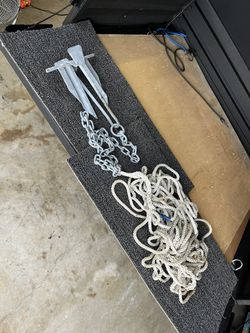 Boat, Anchor, Fishing Boat, Anchor Chain, And Rope