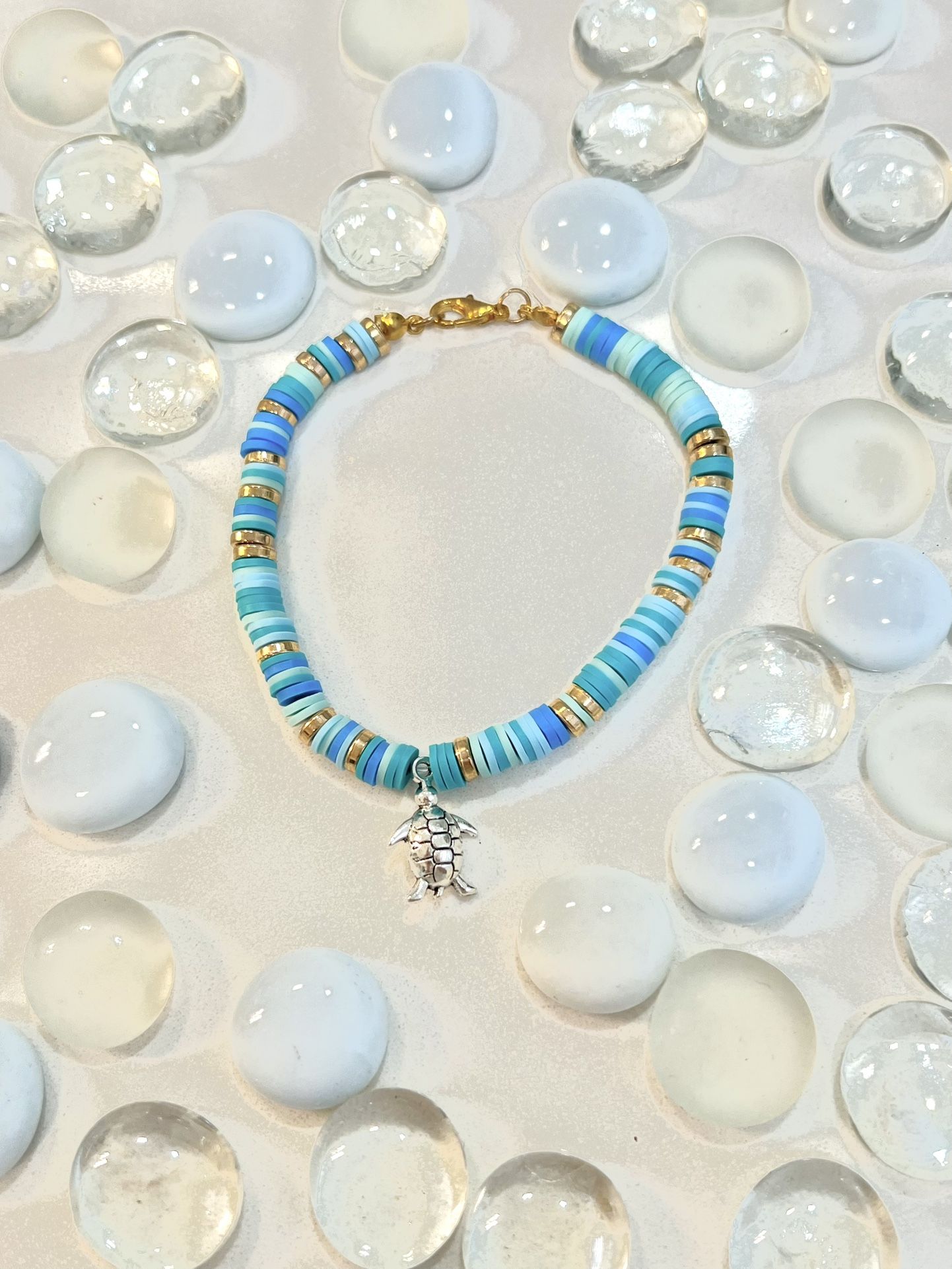 Coastal Charms Clay Bead Anklet