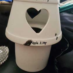 Stoneware An Apple A Day Candle Holder 
