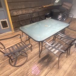 Glass Table With 6 chairs