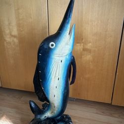 Blue Marlin hand carved fish
