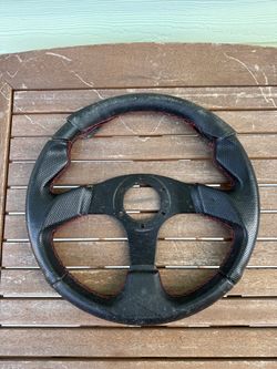 12” Aftermarket Racing Steering Wheel – 6 Bolt – Black/Red