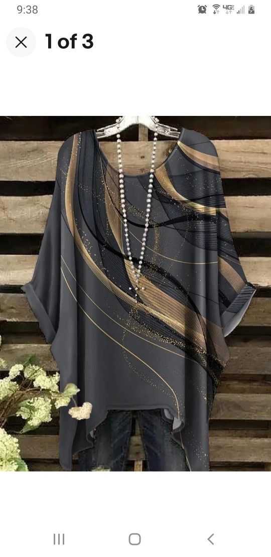  Women Elegant Holiday Boho Earth Tones Tunic Top Blouse 4X New