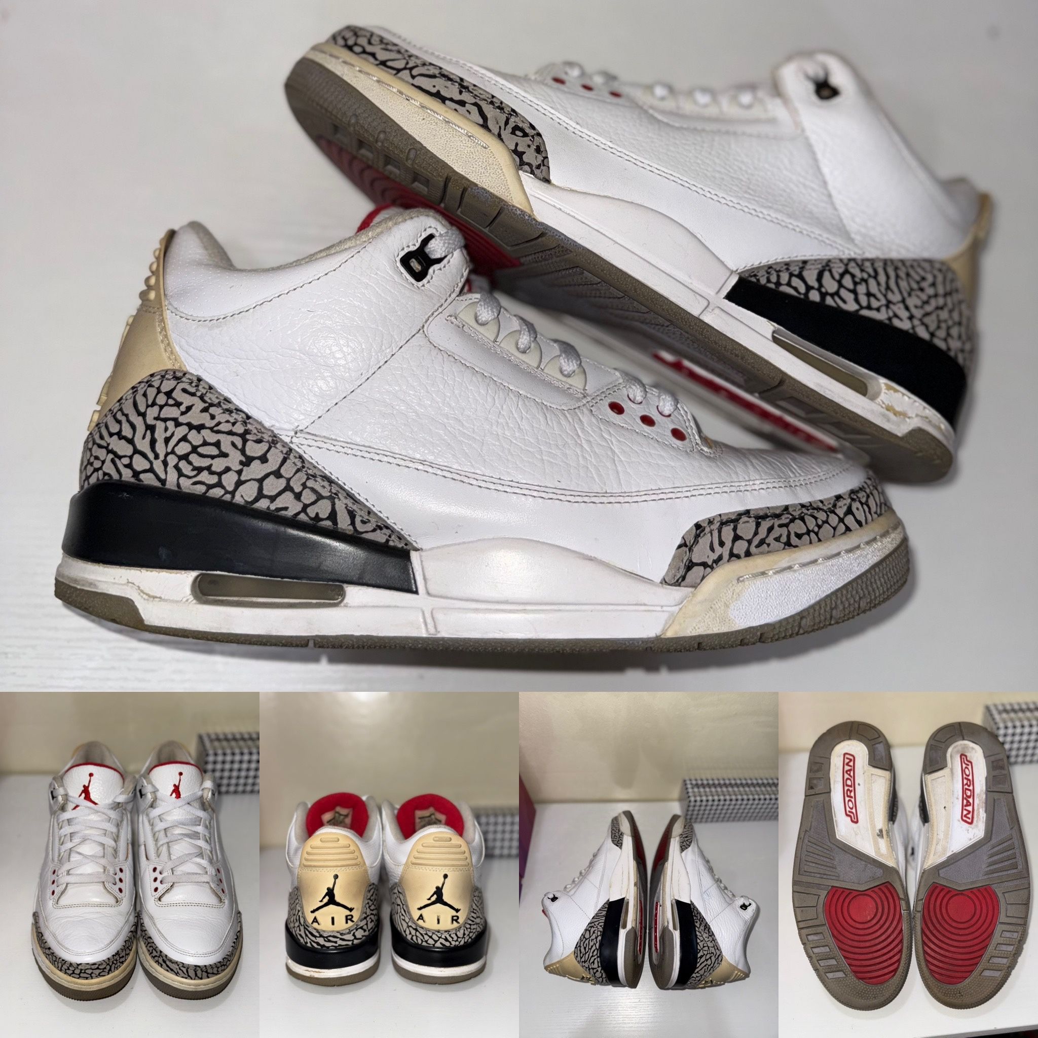 Jordan 3 Retro “White Cement” (2011 Release) - Size 9.5