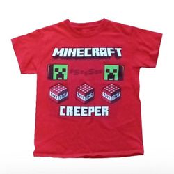 Minecraft red creeper short sleeve t shirt boys size medium 8 