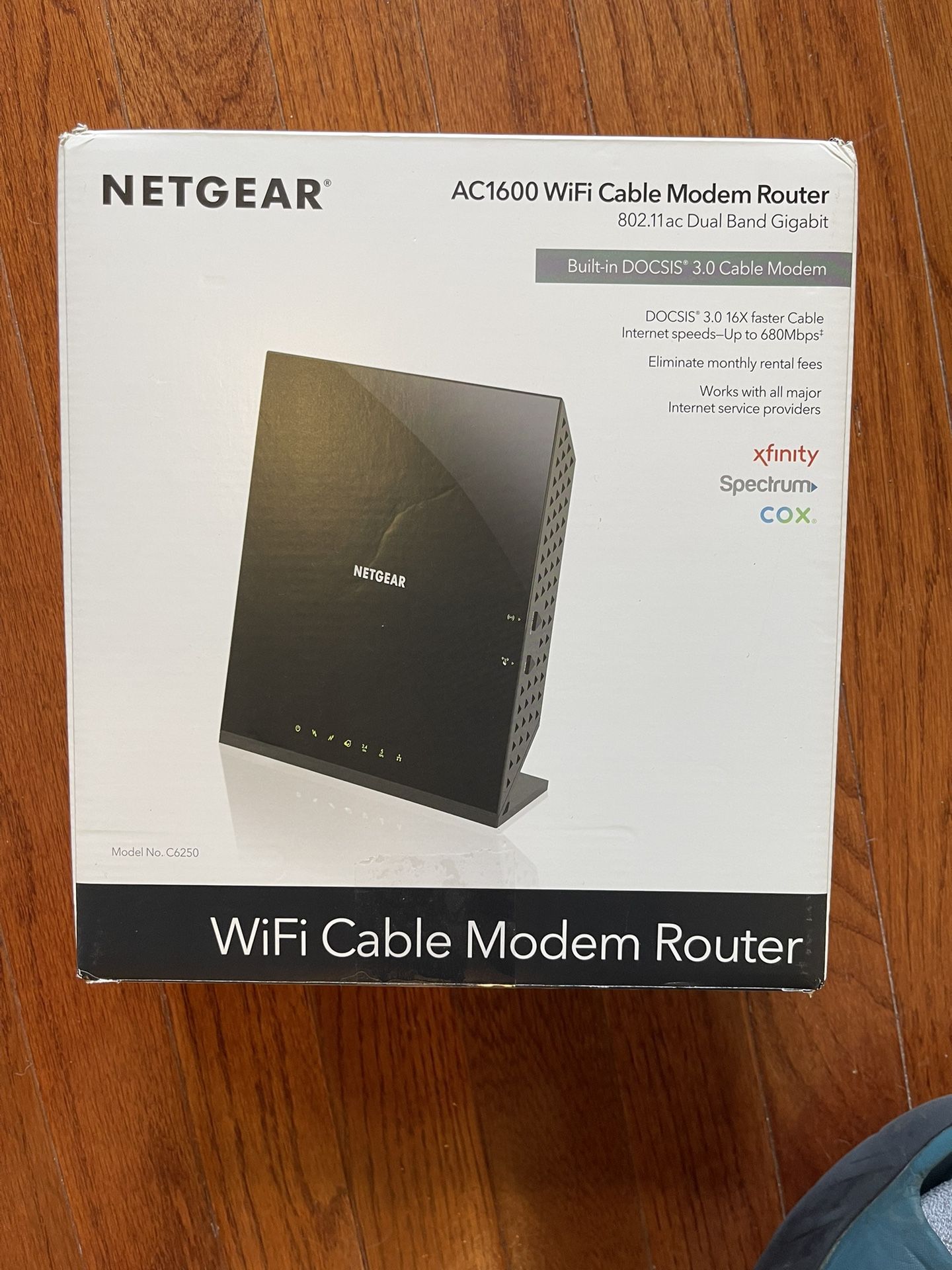 NETGEAR Cable Modem Router Combo C6250 - Dual Band, Compatible with Cable Providers Including Xfinity, Spectrum, Cox 