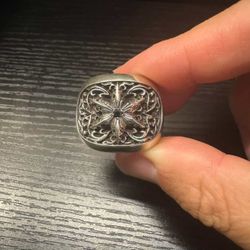 Authentic Brand New Chrome Hearts Black Stone Oval Star Ring
