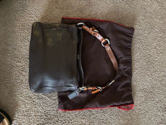 Brown leather coach purse