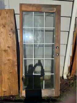 Very heavy wood / glass door