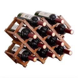 Foldable Wine Rack,Freestanding Stackable Wine Rack Organizer