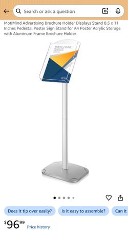 MotiMind Advertising Brochure Holder Displays Stand 8.5 x 11”