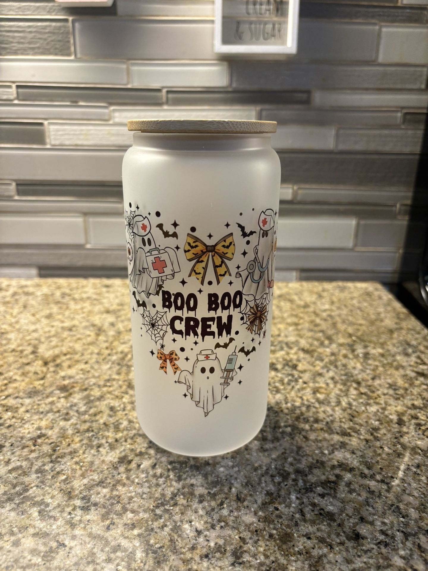 20oz Frosted Glass Cup