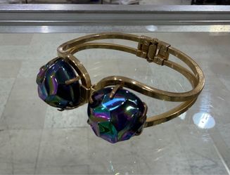 1950s Schiaparelli Watermelon Tourmaline Rhinestone Bracelet