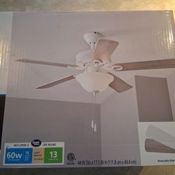 Ceiling Fan 44 Inch Downrod Mainstays White NeW