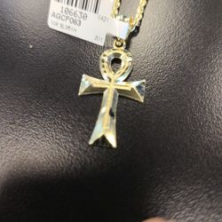 Gold Ankh... Gold Rope Chain