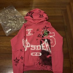 Sp5der Stencil Hoodie ‘Pink’ Size Large