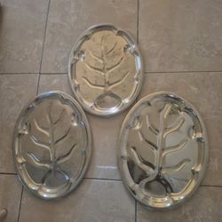 3 Vintage “Tree of Life" Tray Silver Plate Meat Serving Platter 18x13.5" Etched