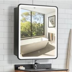 New 20 x 28 Inch LED Lighted Bathroom Medicine Cabinet with Mirror, Surface led Medicine Cabinet