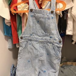 Zara Toddler Boy Girl Denim Overalls 2-3 Year 
