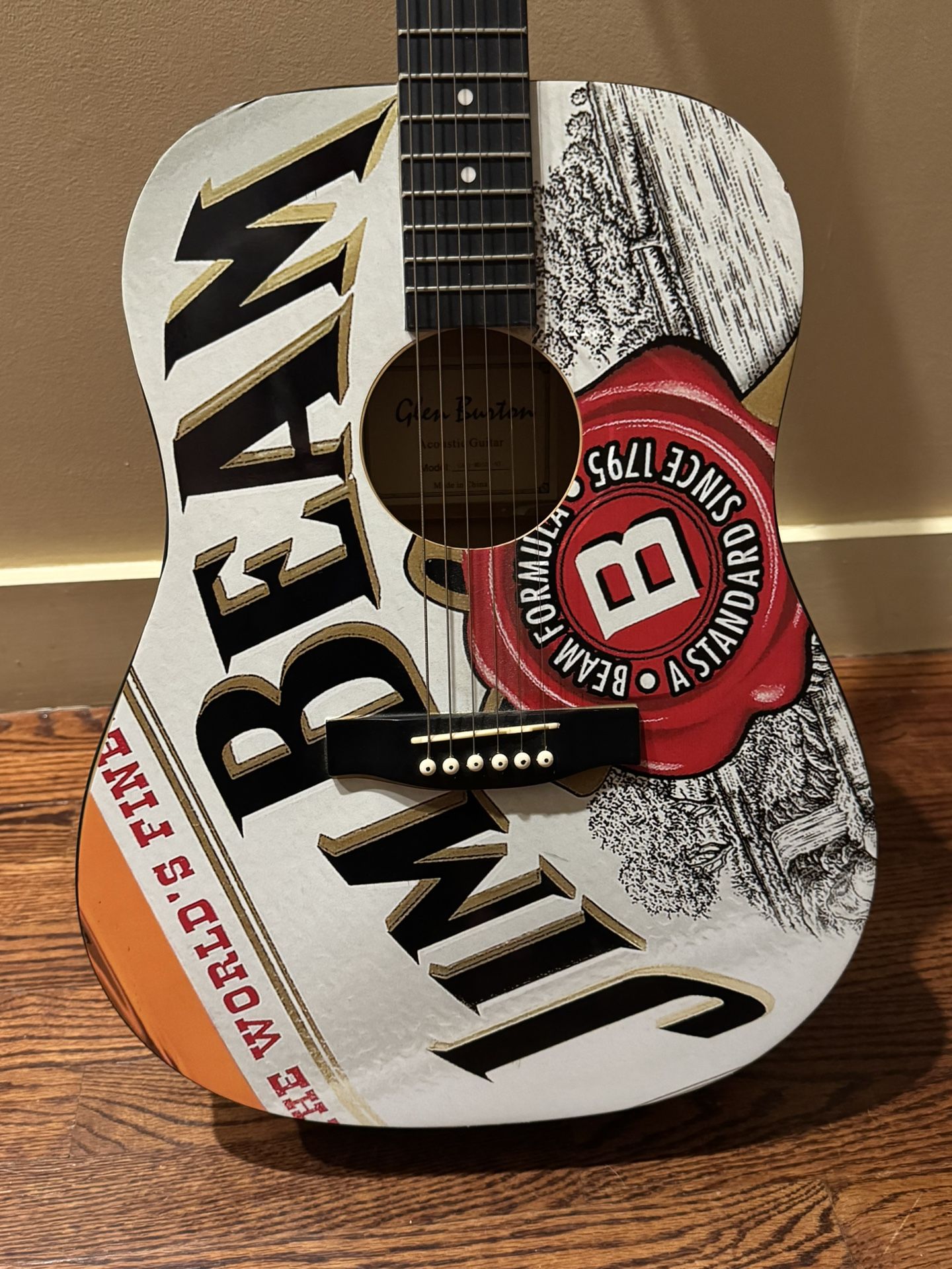 Glen Burton Jim Beam Rare Promo Acoustic Guitar - like new