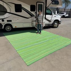 NEW $30 Each 8x10 Feet Large Outdoor Mat RV Camping Beach Patio Carpet Blue Or Green With Carrying Case 