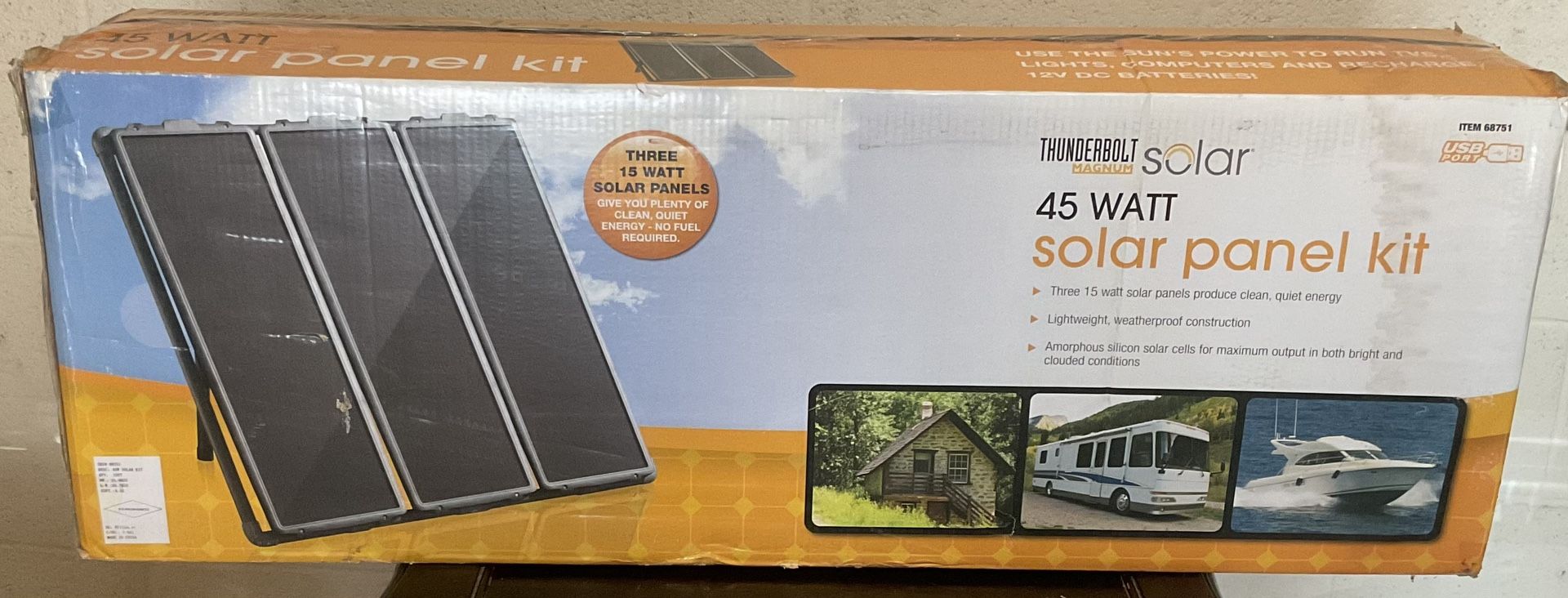 NEW Portable Solar Power Kit 45 Watt Panel Kit Chicago Electric Power Systems
