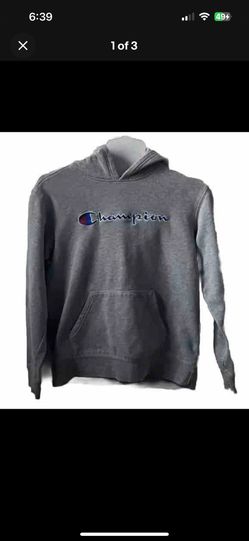 USED Grey Power blend  Champion Hoodie / Fleece . Youth XL
