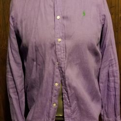 Polo Ralph Lauren Mens Linen Long Sleeve Shirt. Size Medium