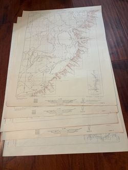1927 USGS Colorado River Black Canyon AZ NV Topographic Maps 5 Sheets K-O 28x22