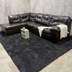 Beautiful Chocolate Leather Sectional Couch FREE DELIVERY $250