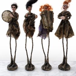 Handmade Gothic Musician Doll Set – One of a Kind Art Ensemble