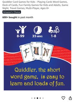 Quiddler Card Games for Kids - Playing Cards Word Games, Deck of Cards, Fun Family Games for Kids and Adults, Game Night, Travel Games, Multi-Player, 