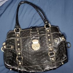 GUESS Y2K Black Crocodile Print Purse