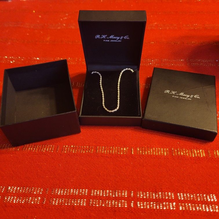 Brand New 20" Sterling Silver Rope Necklace