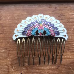 Vintage Peacock Hair Comb 