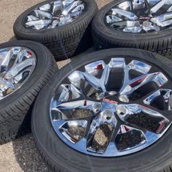 22” GMC Sierra Denali Chevy Suburban Tahoe Silverado Cadillac Escalade Snowflakes New Chrome 