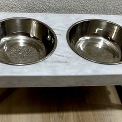 Dog food & water bowls