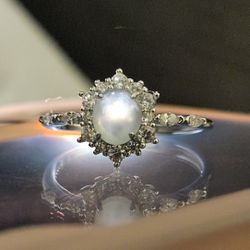 Natural Jadeite Ring Icy White - Adjustable