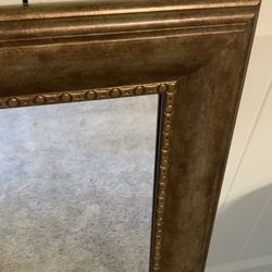Bronzed gold-trimmed rectangle mirror (ready to hang vertically or horizontally) 
