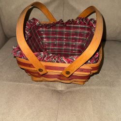 Longaburger Mini Picknic Basket With Liner; 1993
