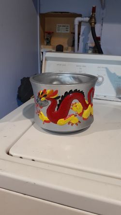Hand painted dragon urn